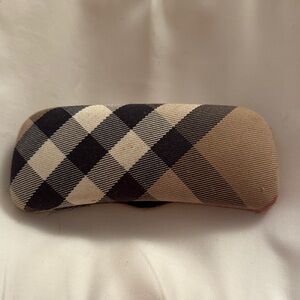 Burberry Plaid Glasses Case - Black and Tan